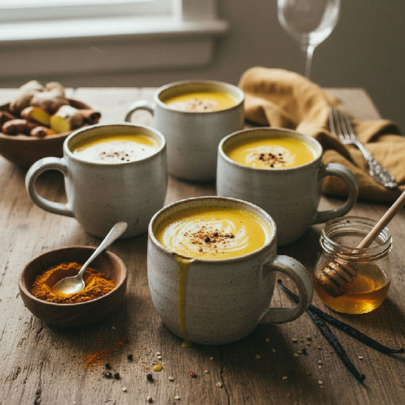 Turmeric Latte (Golden Milk) vegetarian recipe
