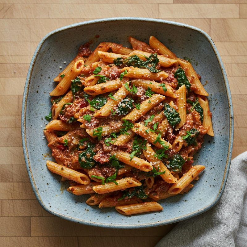 Tuscan Penne Skillet vegetarian recipe
