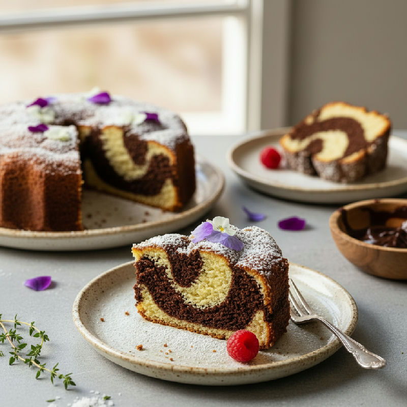 Zebra Cake (Eggless) vegetarian recipe