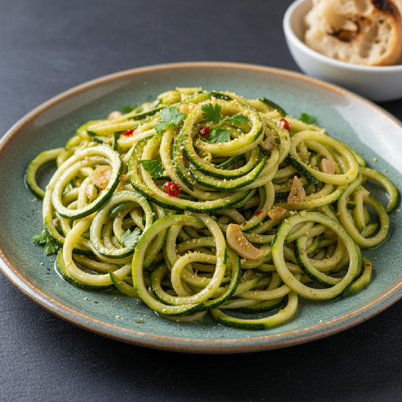 Zucchini Noodle Aglio Olio vegetarian recipe